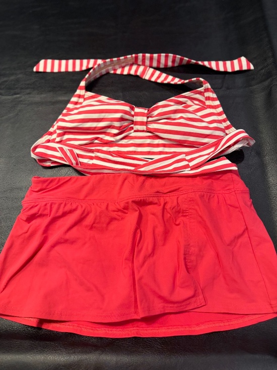 Lands' End Other - Land's End Vintage Bikini Swimsuit Pink Medium Top and Bottom Swim Skirt